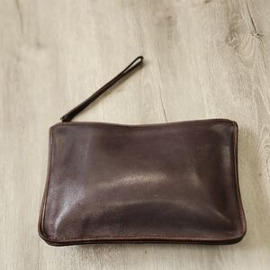 Coach Dark Brown Leather Vintage Wrist Pouch 4036